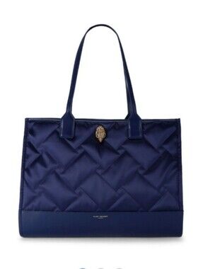 Kurt Geiger Quilted Nylon Shopper Tote Navy Blue